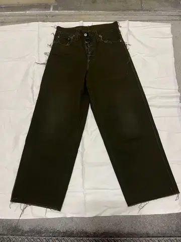 SUGARHILL RAW-EDGE CANVAS DENIM PANTS