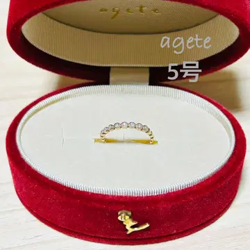 [ agete ] 아가트 반지 K10 골드 다이아 5호