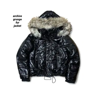archive grunge fur coating jacket y2k