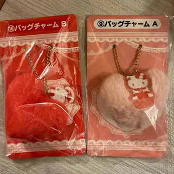 헬로키티 백참 빨간색 핑크