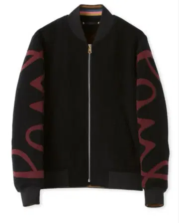 [새상품급] 폴스미스 블루종 봄버 자켓 블랙/빨간색 로고 자수 자켓