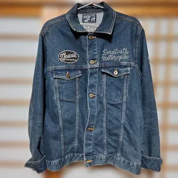Devilcats 데님 자켓 Y2K 자수 와펜