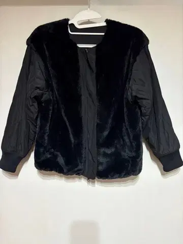 EUCLAID 퍼 달린 블랙 블루종