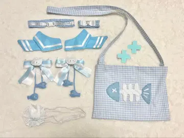 서브컬쳐 스카이블루 미니백 초커 팔찌 헤어 클립