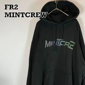 FR2 MINTCREW 후드티 센터 자수 로고 풀오버 블랙