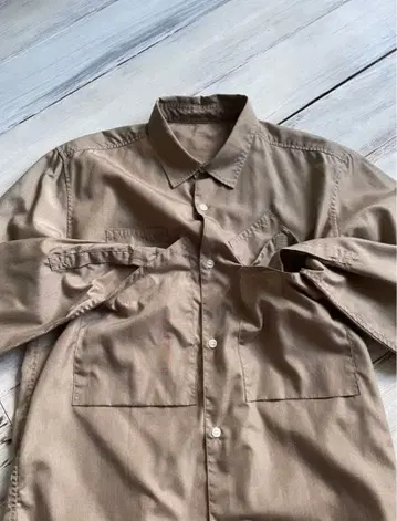빈티지 기믹 셔츠 테크 브라운 골드 vintage