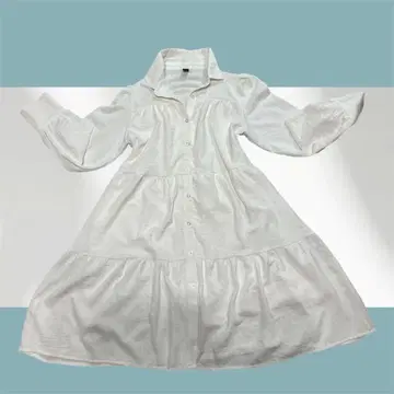 Dazy 화이트 셔츠/롱 원피스 긴팔/미사용