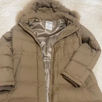 FRENCH DOWN 베이지 다운 자켓 후드 부착