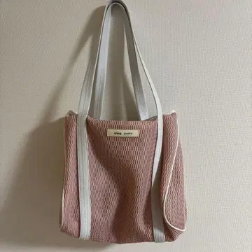 새상품급 qbag paris 메쉬 토트백 핑크