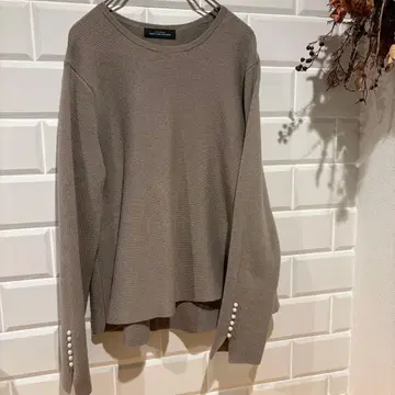 그린 라벨 릴랙싱 니트 펄 브라운 울 혼방