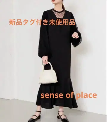 새상품 SENSE OF PLACE 센스 오브 플레이스 체크 시어 원피스