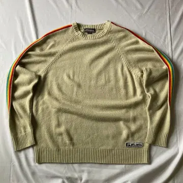 00s pico 니트 스웨터 베이지 그런지 Y2K 레인보우