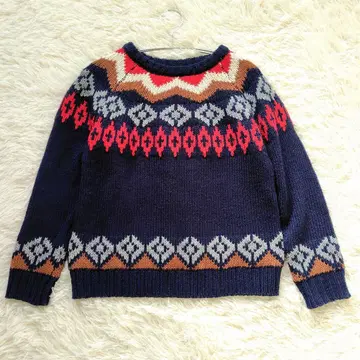 차일드우먼 니트 구심 패턴 두꺼운 원단 울 패턴