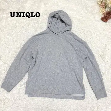 s.2059 [유니클로] 긴팔 후드티 풀오버 그레이 심플 M사이즈