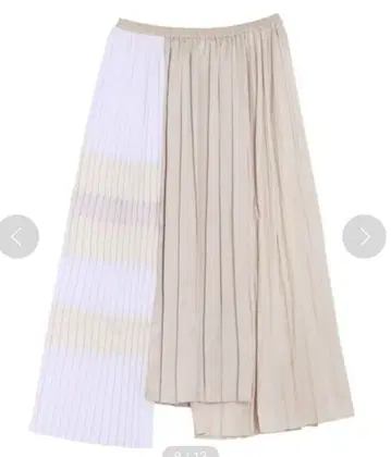 ELENDEEK 보더 플리츠 믹스 스커트