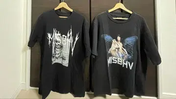 MISBHV 그래픽 프린트 T셔츠 블랙 2장 세트
