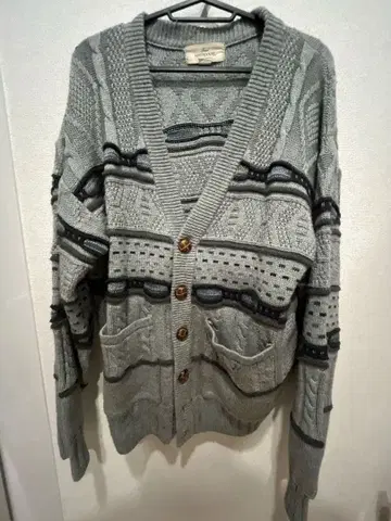 ARTISANAT 그레이 케이블 니트 가디건