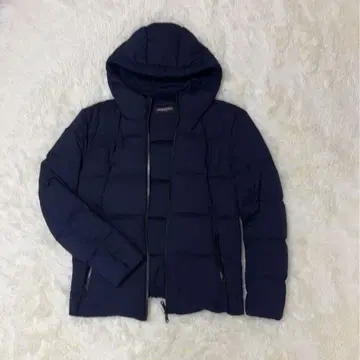 HIDE AWAYS 후드 부착 다운 자켓 네이비 S 사이즈