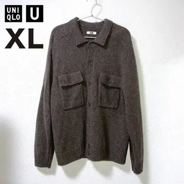 UNIQLO U 라무 니트 자켓 브라운 XL