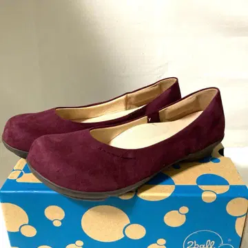 일본제 2ball 버건디 플랫슈즈 와인