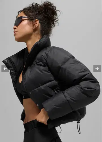 Alo Yoga Gold Rush 푸퍼 블랙 S