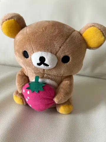 리락쿠마 딸기 봉제 인형 지퍼 소품함