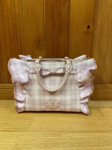 사만사 베가 핑크 체크 리본 포함 숄더백