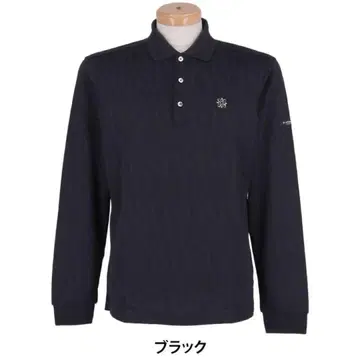 세인트 앤드류스 남성용 STA 실루엣 올 패턴 자카드 긴팔 피케 셔츠