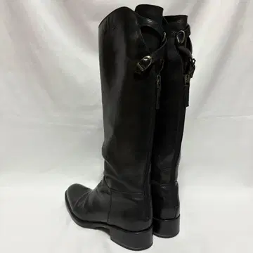 [레어] 사토레 블랙 롱 부츠 가죽 백 스트랩 조키