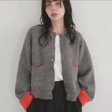 LIAN 알파카 터치 바이컬러 가디건 여성용