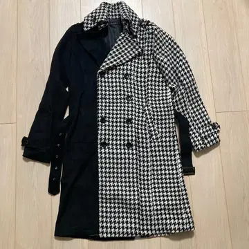 civarize 시버라이즈 트렌치코트 바이컬러 하운드투스 체크 패턴