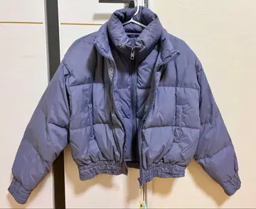 EMODA 숏 기장 다운 자켓 더블 지퍼 퍼플