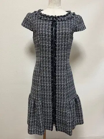 FOXY 폭시 트위드 원피스 38 네이비