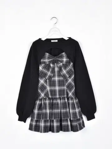 evelyn 리본 볼레로 원피스 블랙