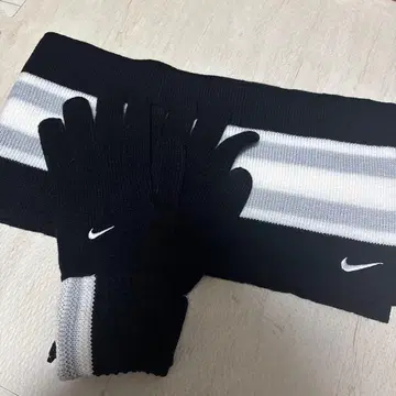 미사용 90s 대만제 NIKE 나이키 니트 머플러 장갑 세트