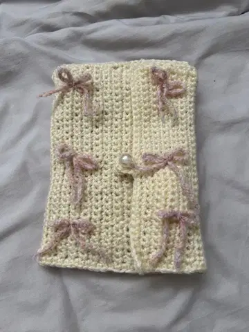 니트 파우치 크림색