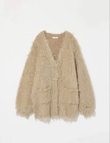 Eaphi 샤기 니트 가디건 베이지