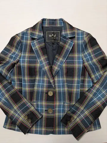 체크 무늬 테일러드 자켓