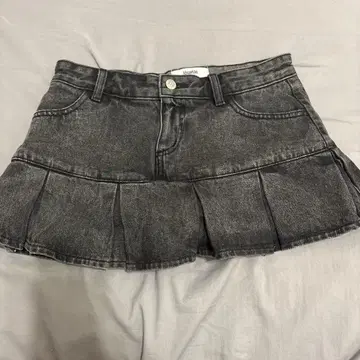 jouetie 블랙 데님 플리츠 스커트 S