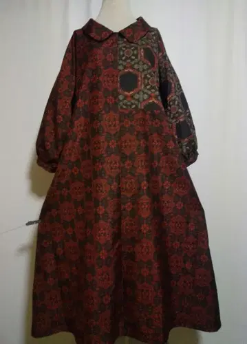 기모노 리메이크 / 돌먼 소매 / 카라 달린 원피스 사이즈 LL~3L