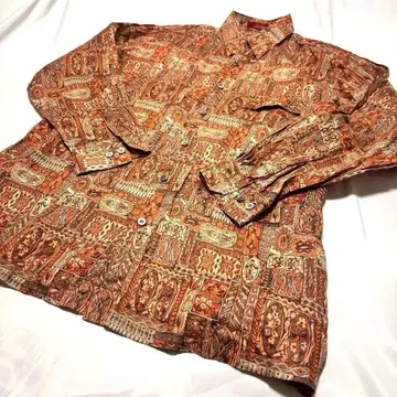 새상품급 LeCENT 루센트 긴팔 셔츠 빈티지 올 패턴 남성용 L 사이즈