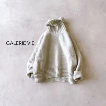 갤러리 바이 파인 울 터틀 니트 풀오버 숏 기장 S