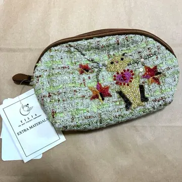 새상품 TILIA 치리아 파우치 애니멀 파우치 비즈 택 포함 고양이