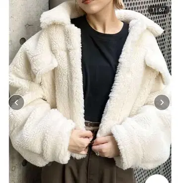 MURUA 보아 숏 G 아이보리