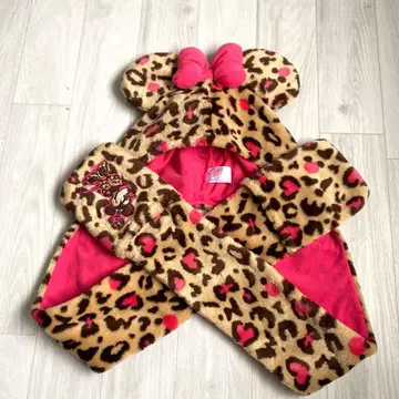 디즈니 리조트 미니 레오파드 무늬 머플러 팬캡