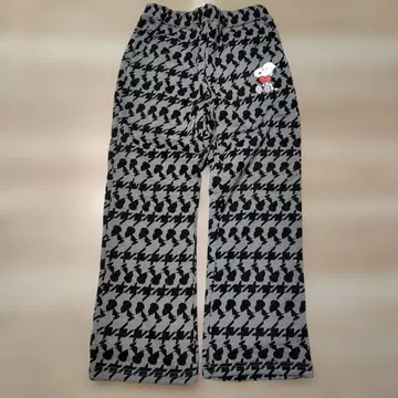 스누피 패턴 캐주얼 팬츠 속기모