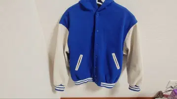 Beno 테크 멜톤 와이드 실루엣 라이트 후디 바시티 자켓 블루