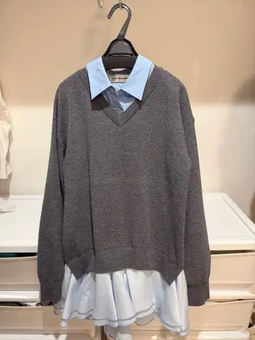 LILY BROWN 니트 셔츠 미니 원피스