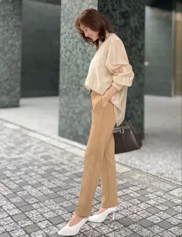 미사용 새상품 아뉴앙스 anuans 센터 프레스 테이퍼드 팬츠 택 포함