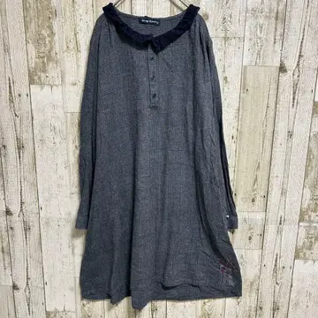 드럭 스토어즈 원피스 셔츠 원피스 카라 부착 레이스 글렌체크 F